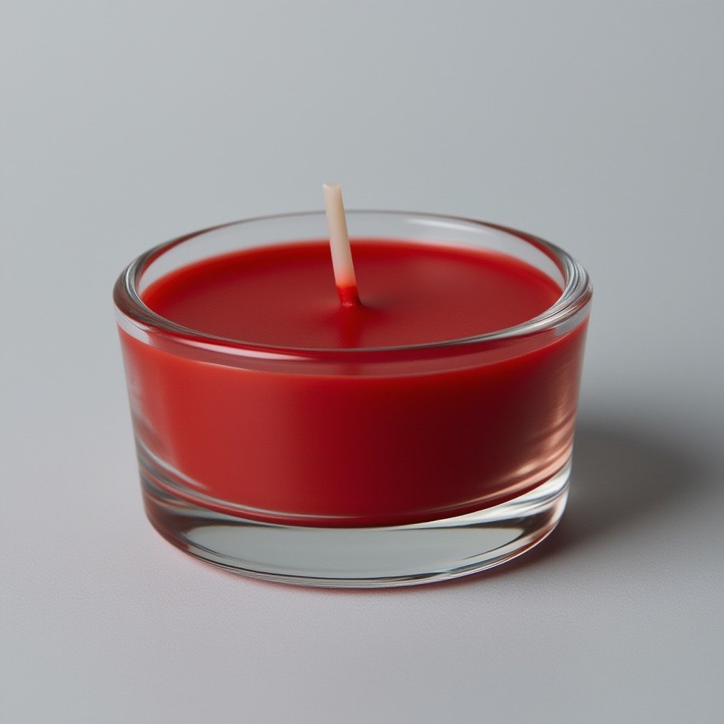 This Lunis candle product is a luxury home decor item, Scarlet Bliss Scented Glass Candle with a vibrant and inviting aesthetic.